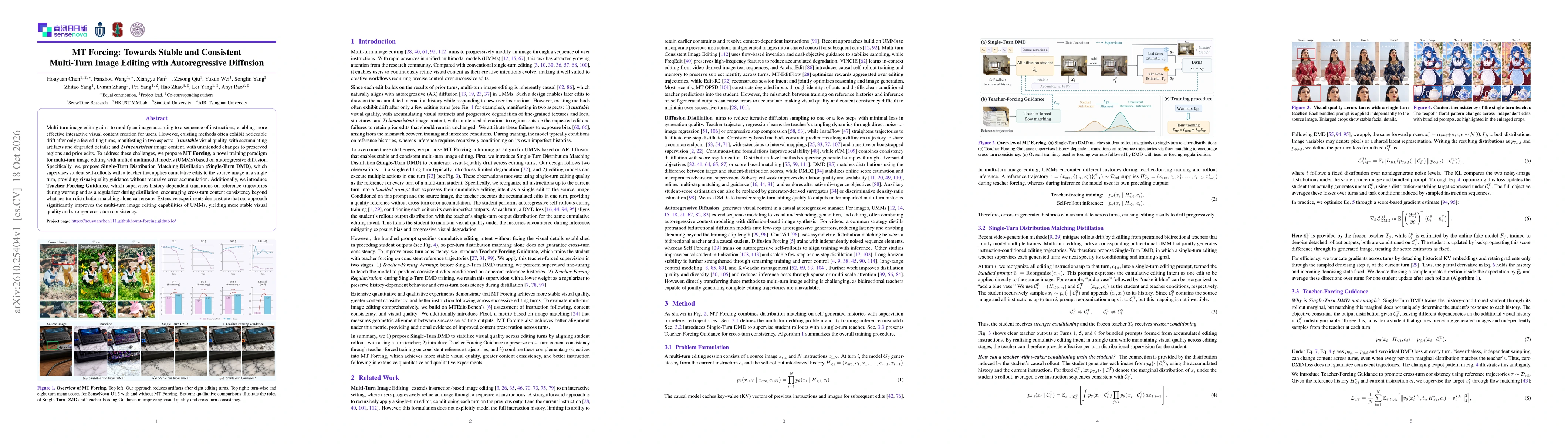 Thumbnail for MT Forcing: Towards Stable and Consistent Multi-Turn Image Editing with Autoregressive Diffusion
