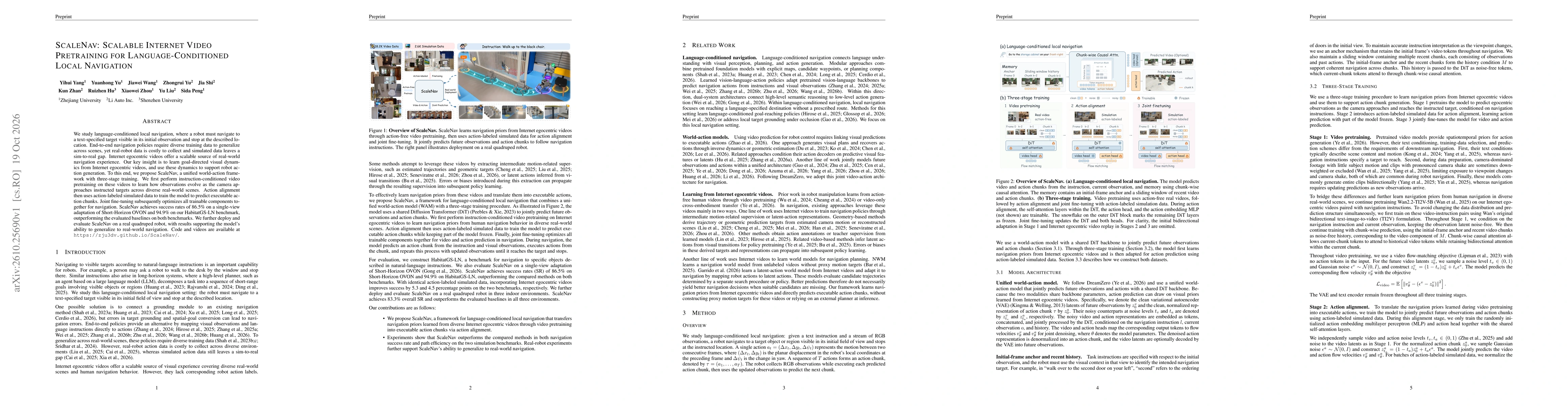Thumbnail for ScaleNav: Scalable Internet Video Pretraining for Language-Conditioned Local Navigation