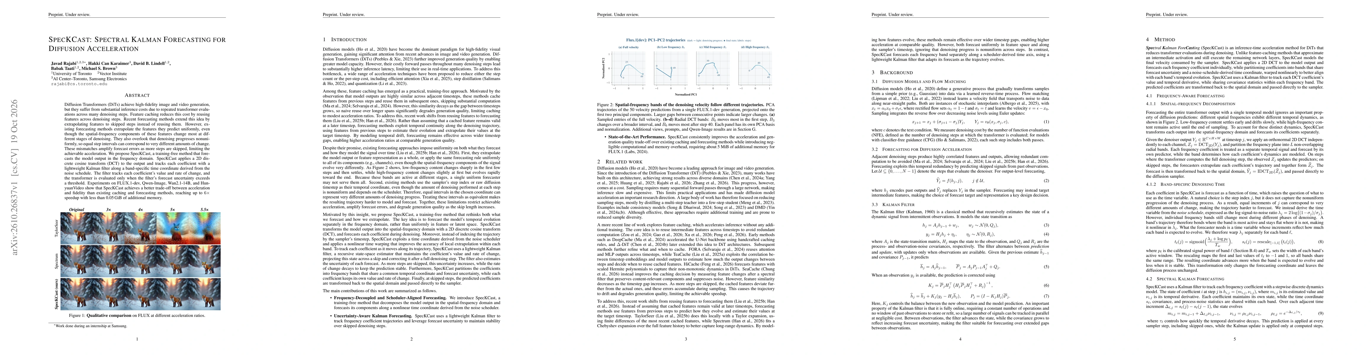 Thumbnail for SpecKCast: Spectral Kalman Forecasting for Diffusion Acceleration