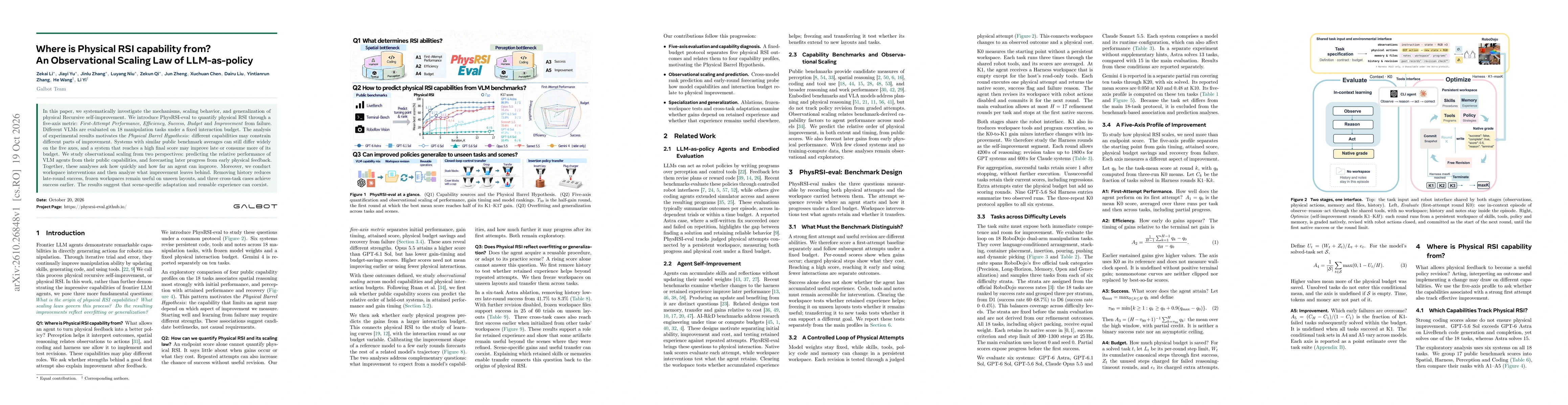 Thumbnail for Where is Physical RSI capability from? An Observational Scaling Law of LLM-as-policy