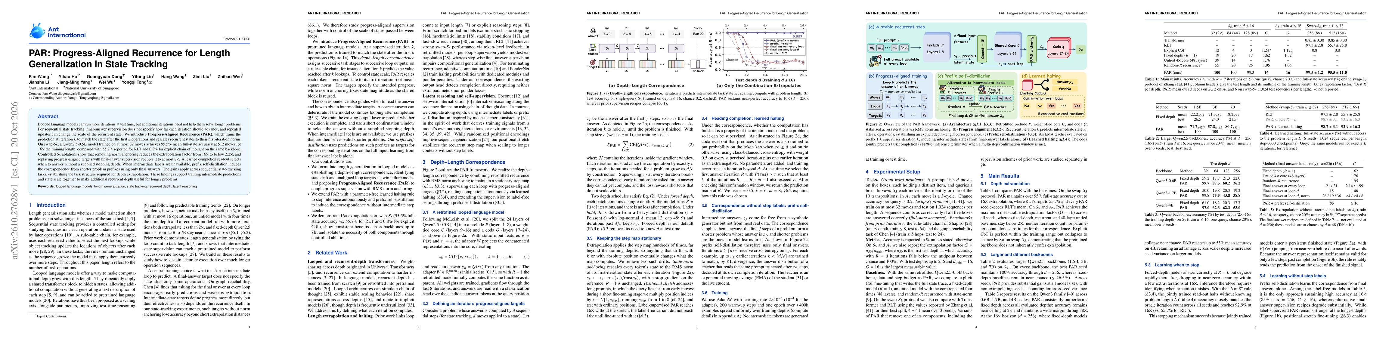 Thumbnail for PAR: Progress-Aligned Recurrence for Length Generalization in State Tracking