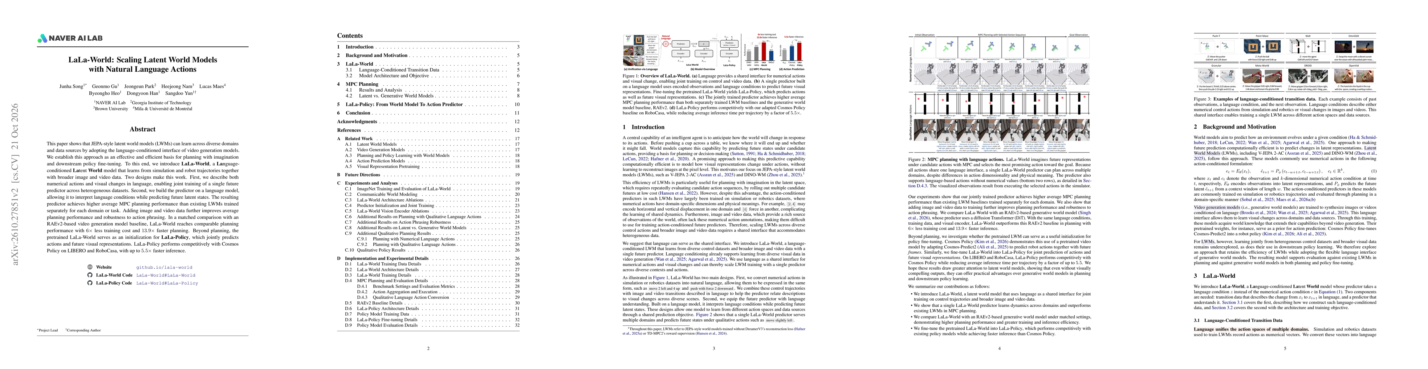 Thumbnail for LaLa-World: Scaling Latent World Models with Natural Language Actions