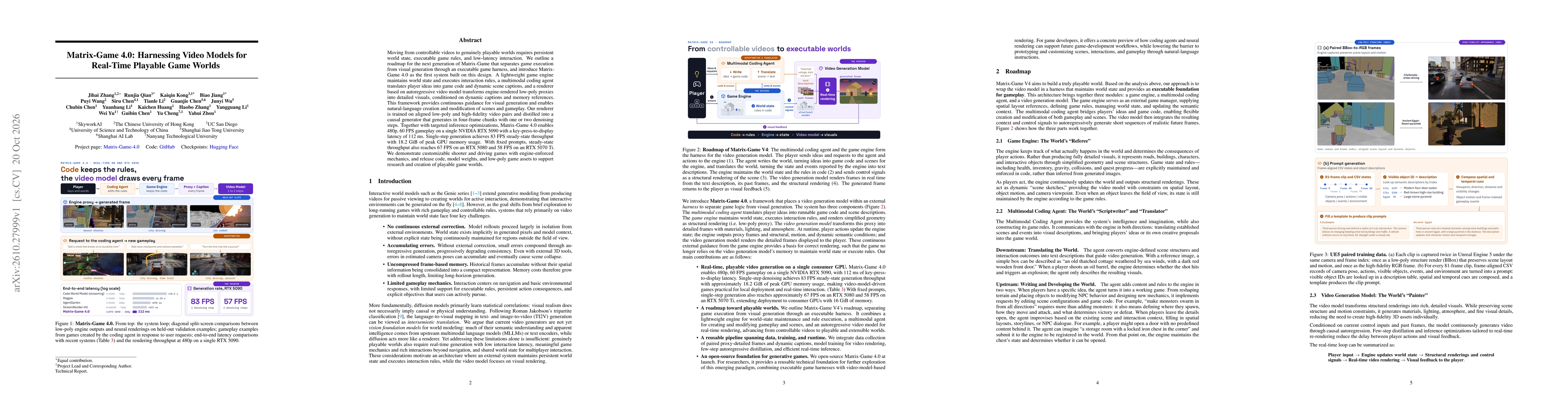 Thumbnail for Matrix-Game 4.0: Harnessing Video Models for Real-Time Playable Game Worlds