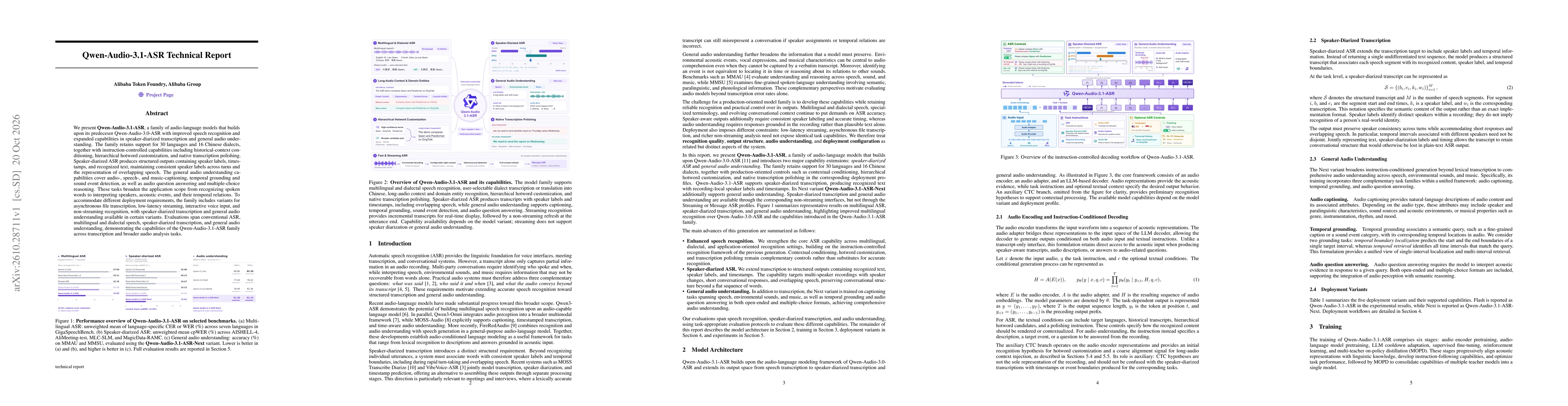 Thumbnail for Qwen-Audio-3.1-ASR Technical Report