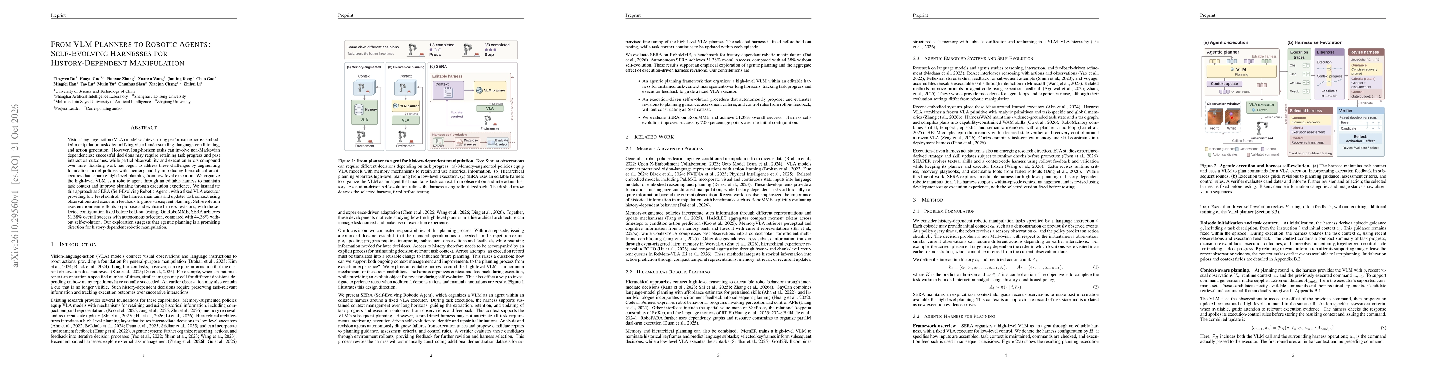 Thumbnail for From VLM Planners to Robotic Agents: Self-Evolving Harnesses for History-Dependent Manipulation