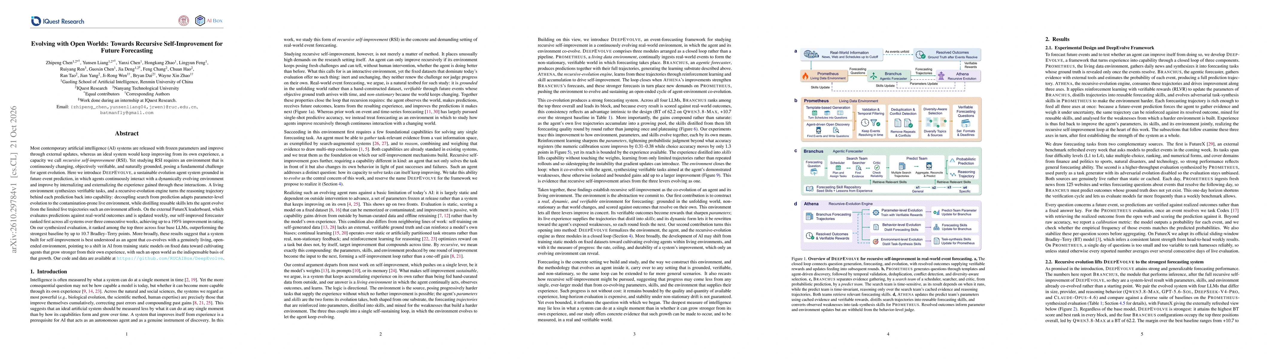 Thumbnail for Evolving with Open Worlds: Towards Recursive Self-Improvement for Future Forecasting