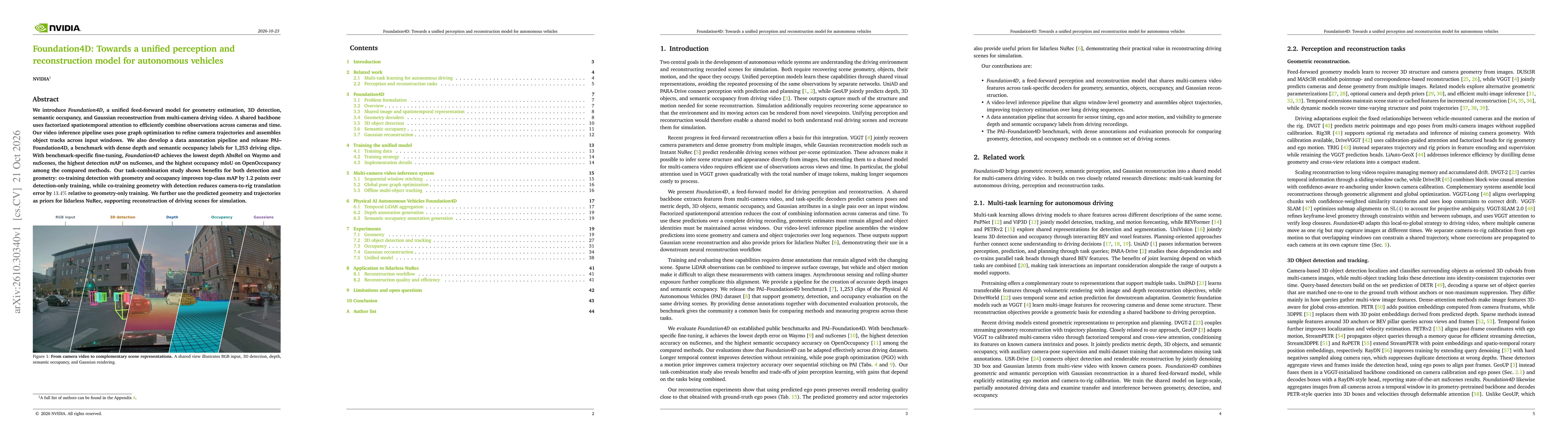 Thumbnail for Foundation4D: Towards a unified perception and reconstruction model for autonomous vehicles