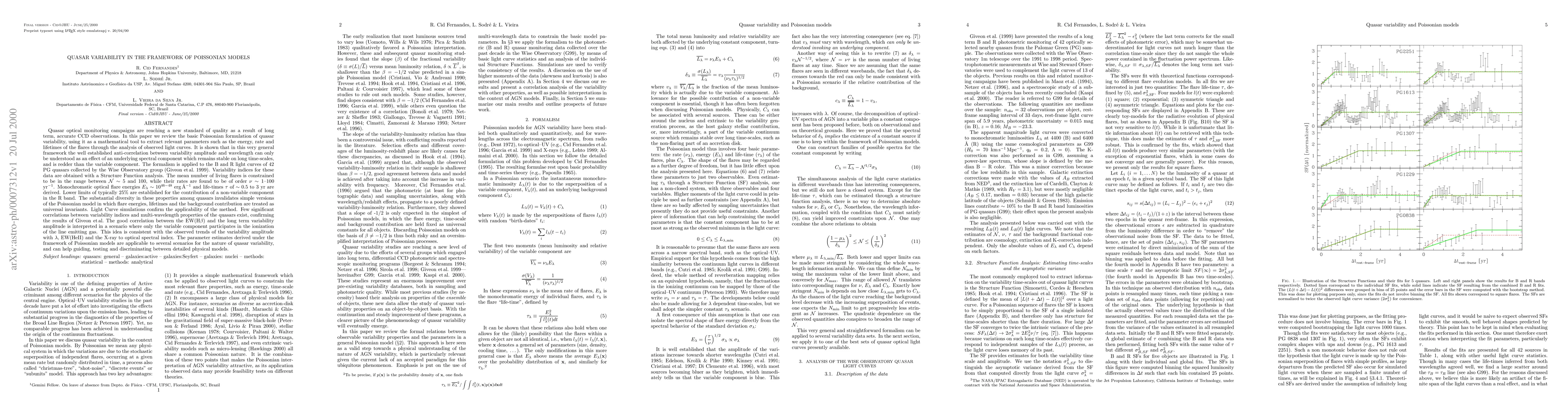 Thumbnail for Quasar Variability in the Framework of Poissonian Models