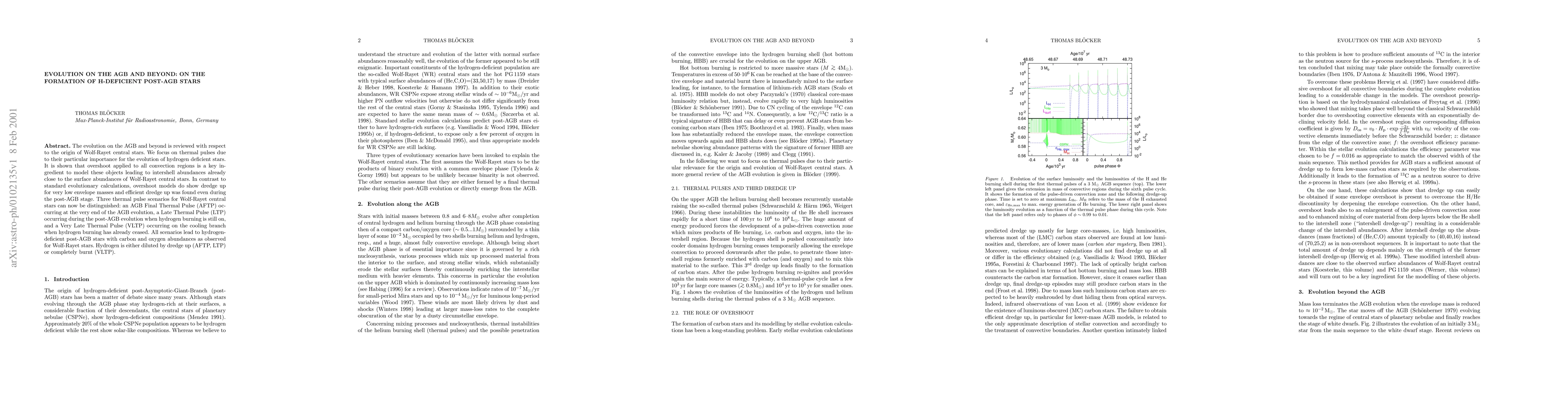 Thumbnail for Evolution on the AGB and beyond: On the formation of H-deficient
  post-AGB stars