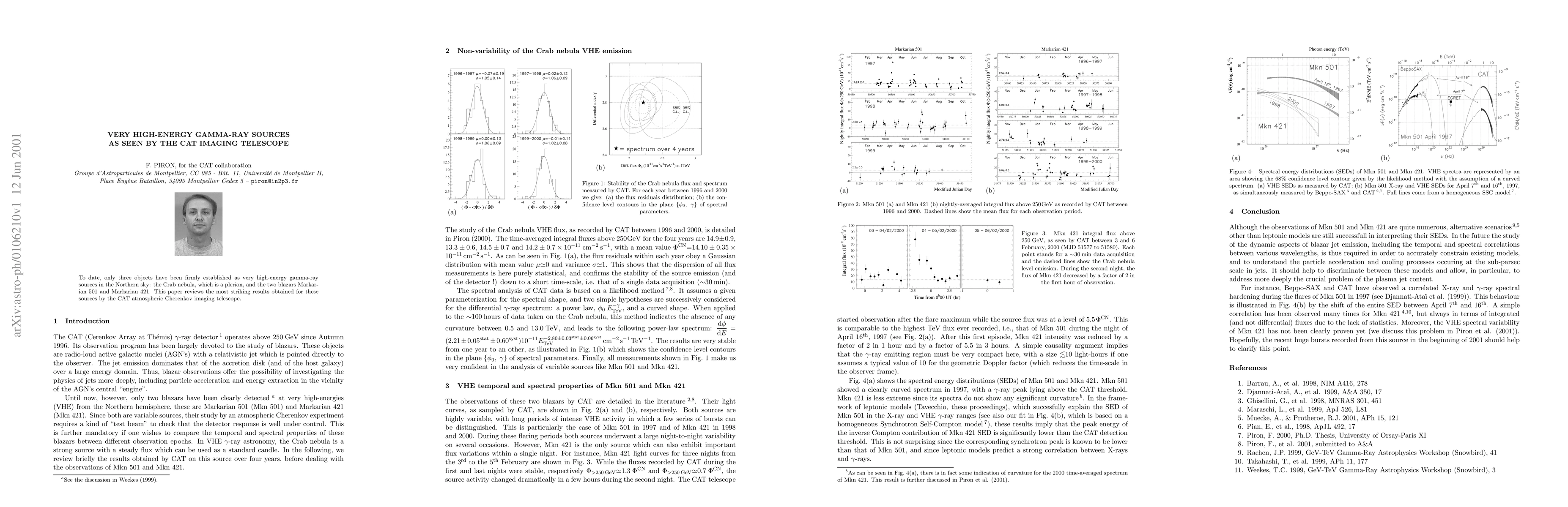 Thumbnail for Very high-energy gamma-ray sources as seen by the CAT imaging telescope