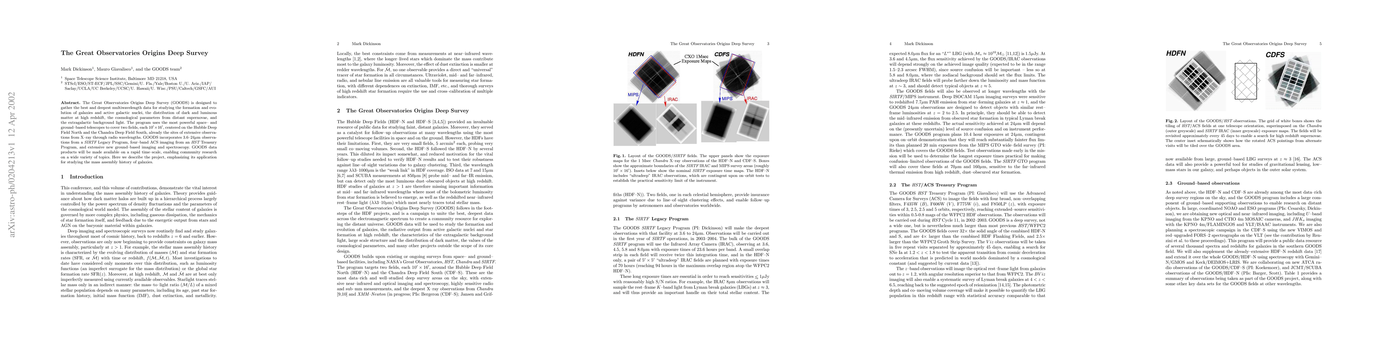 Thumbnail for The Great Observatories Origins Deep Survey