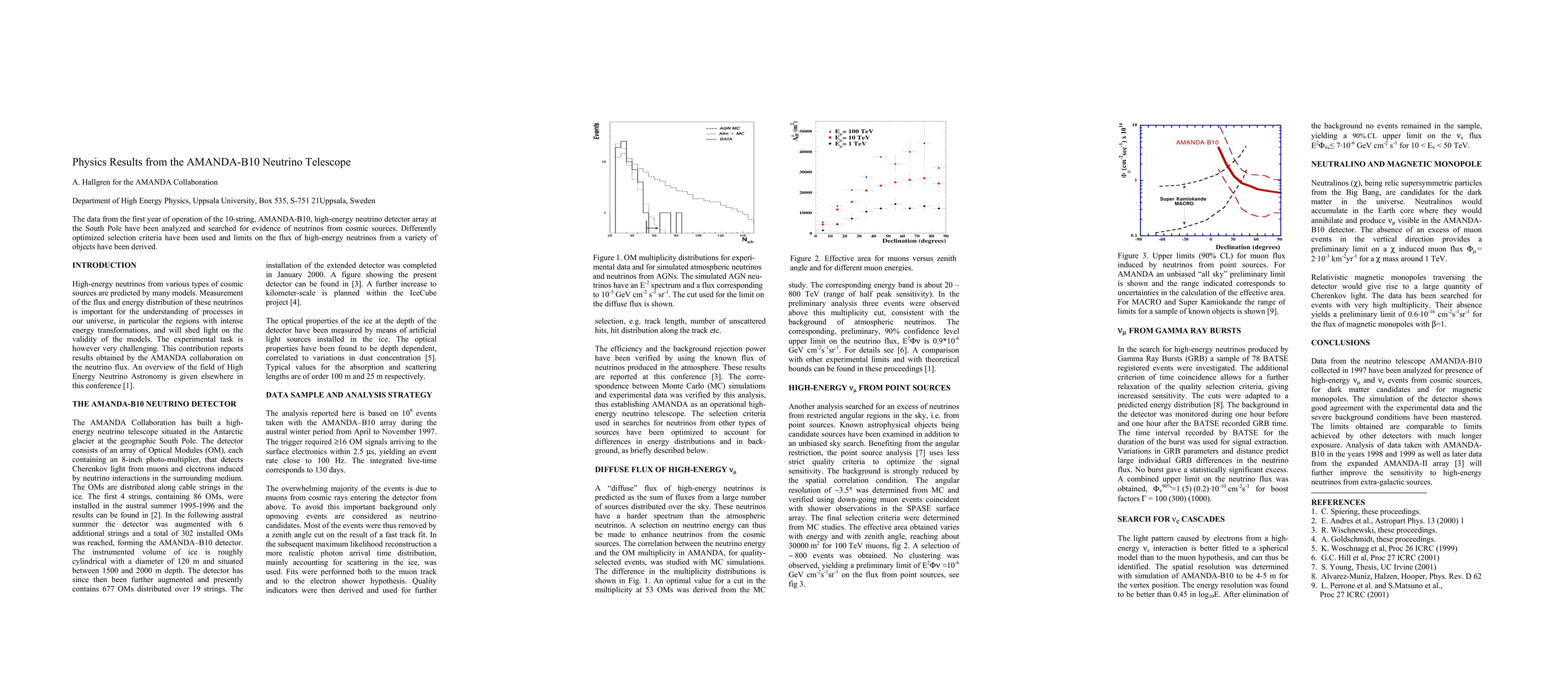 Thumbnail for Physics Results from the AMANDA-B10 Neutrino Telescope
