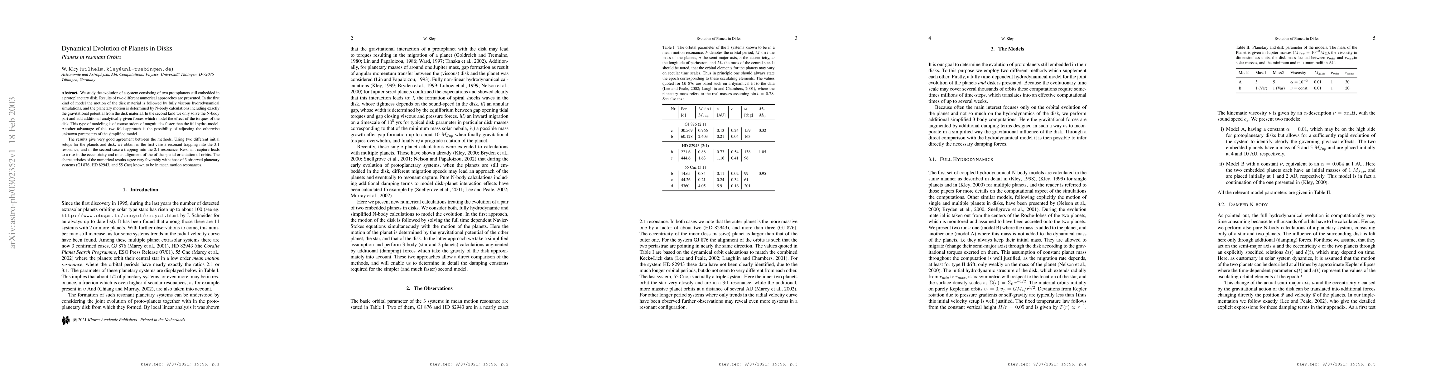 Thumbnail for Dynamical Evolution of Planets in Disks