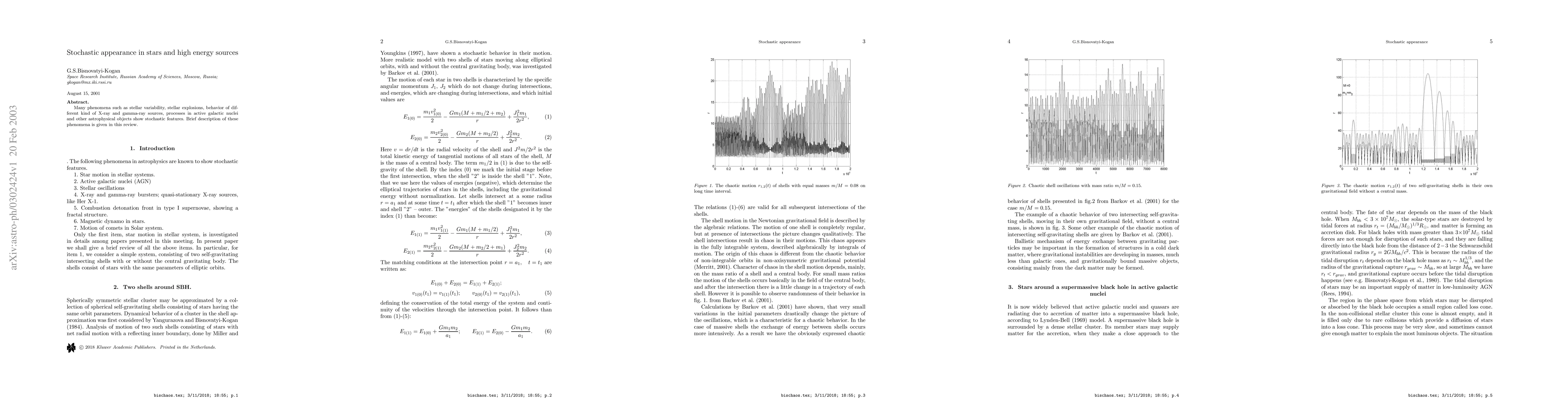 Thumbnail for Stochastic appearance in stars and high energy sources