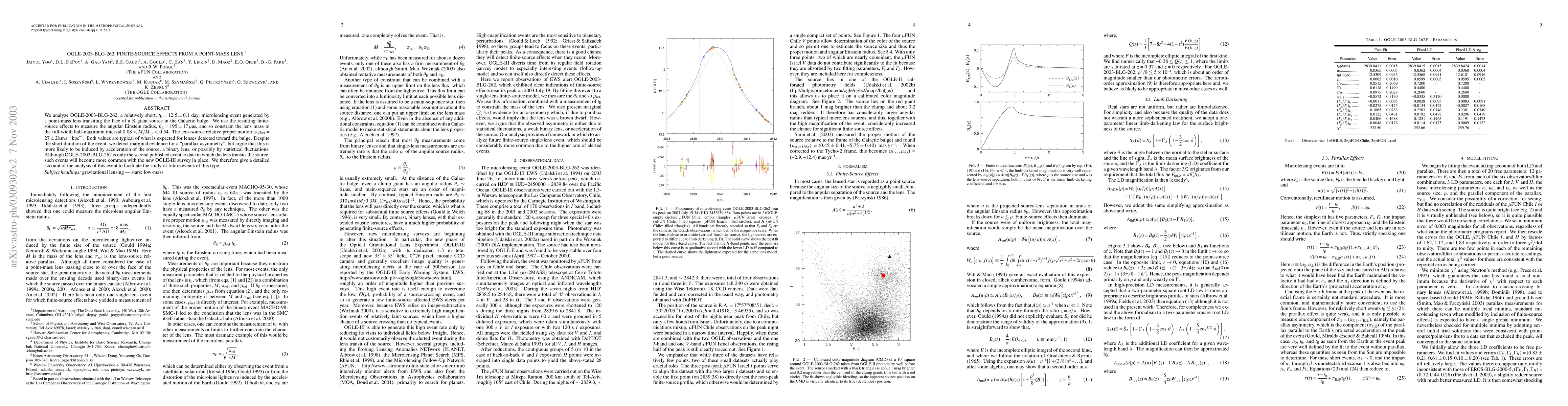 Thumbnail for OGLE-2003-BLG-262: Finite-Source Effects from a Point-Mass Lens
