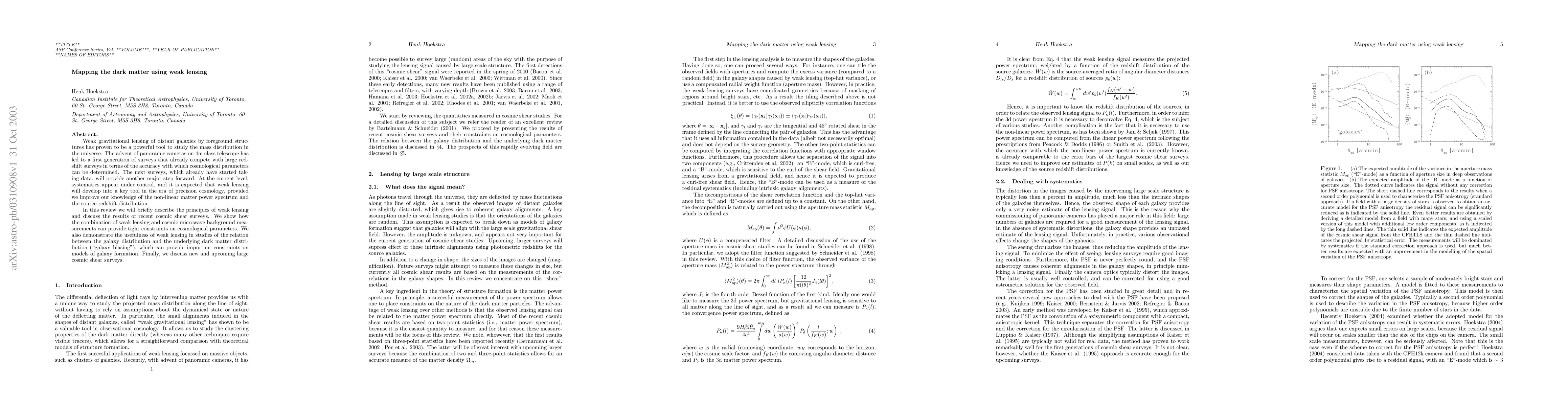 Thumbnail for Mapping the dark matter using weak lensing
