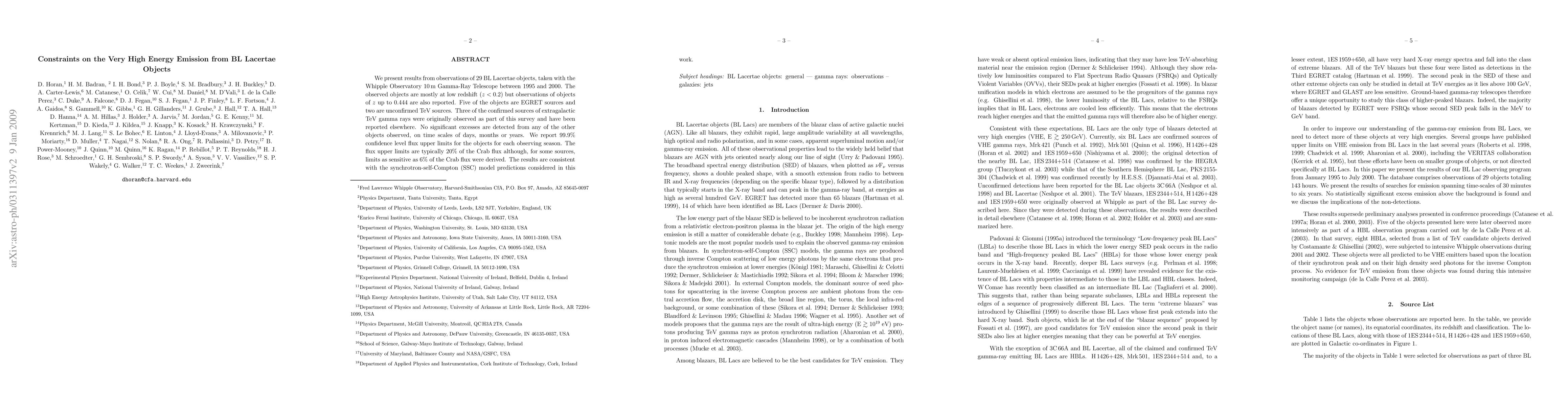Thumbnail for Constraints on the Very High Energy Emission from BL Lacertae Objects