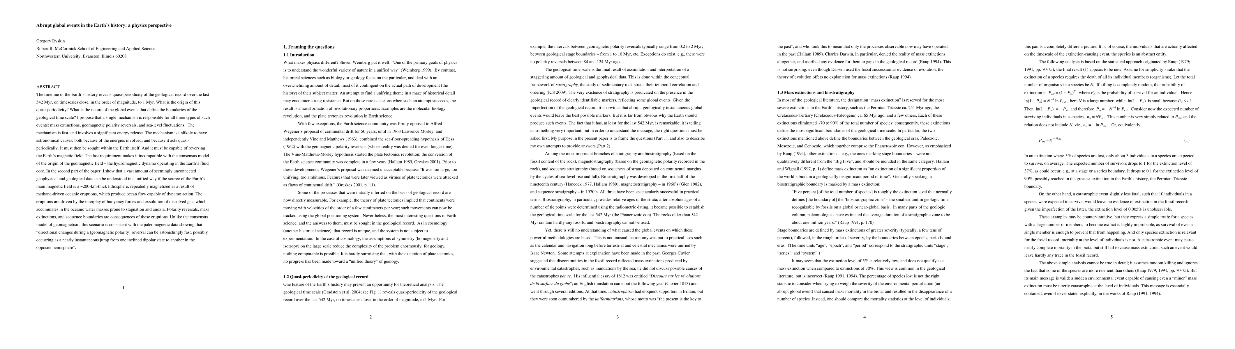 Thumbnail for Abrupt global events in the Earth's history: a physics perspective