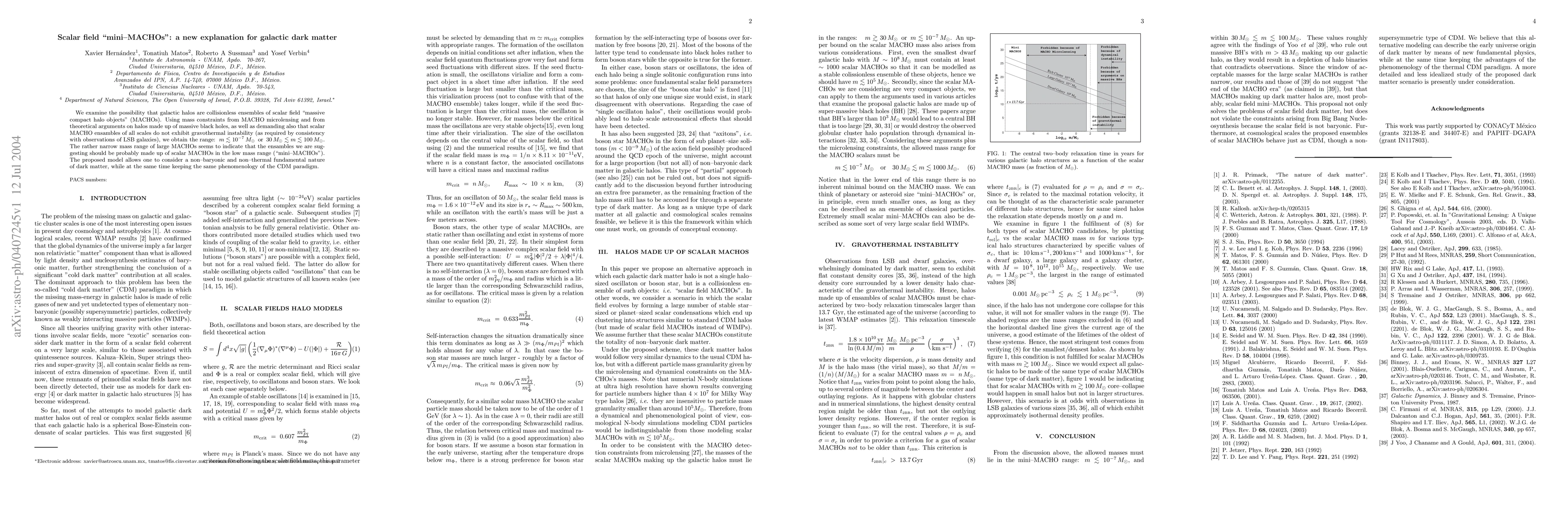Thumbnail for Scalar field "mini--MACHOs": a new explanation for galactic dark matter