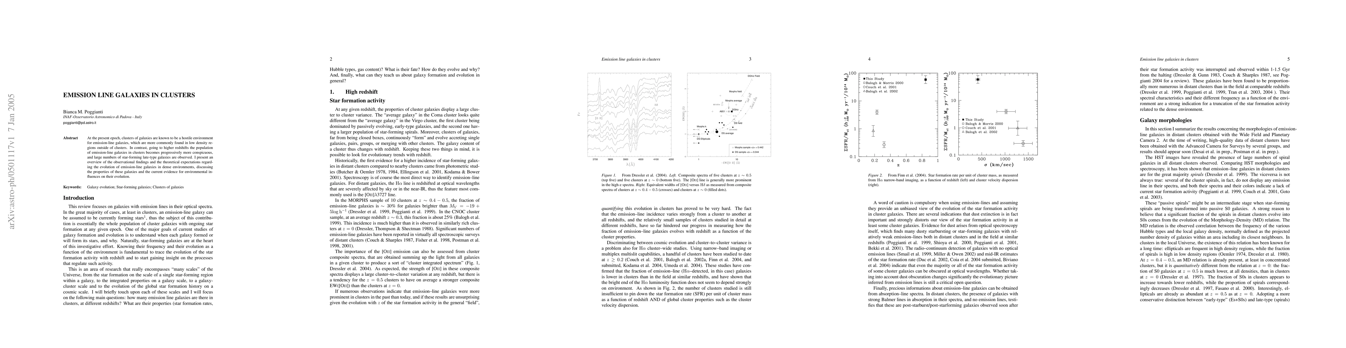 Thumbnail for Emission line galaxies in clusters