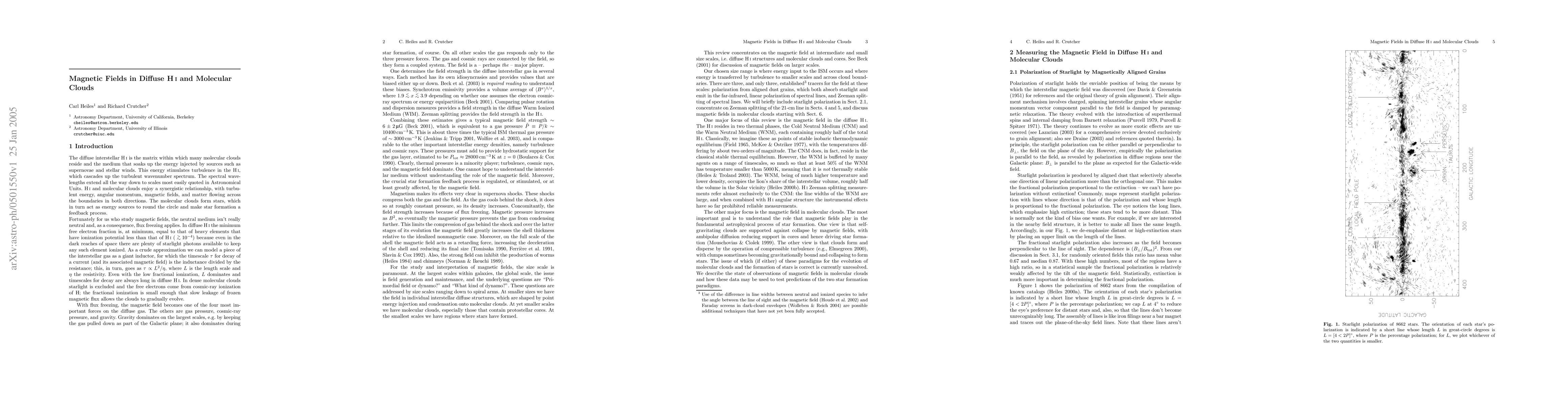 Thumbnail for Magnetic Fields in Diffuse H I and Molecular Clouds