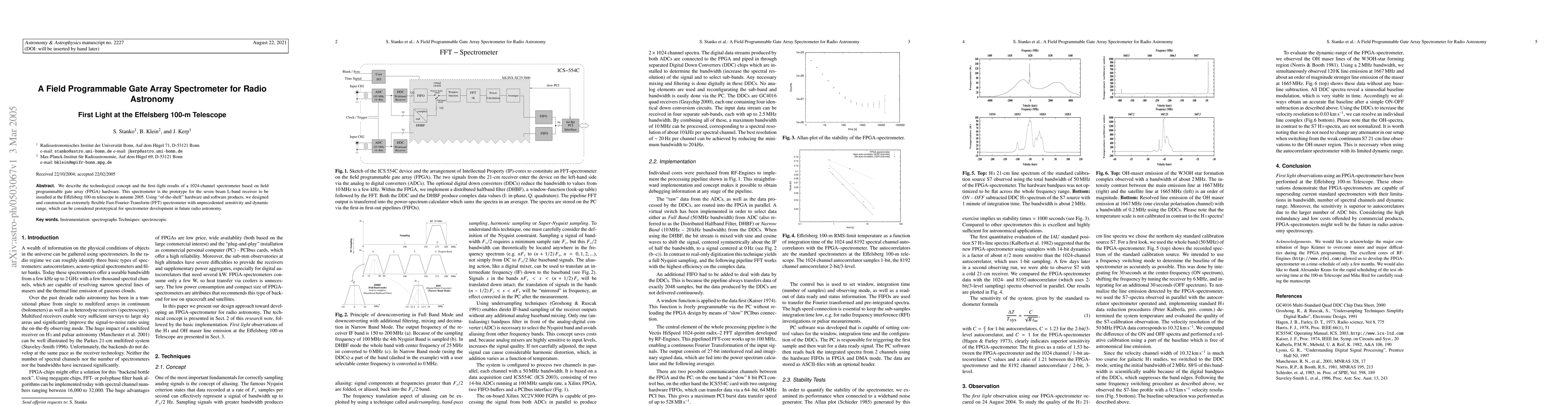 Thumbnail for A Field Programmable Gate Array Spectrometer for Radio Astronomy