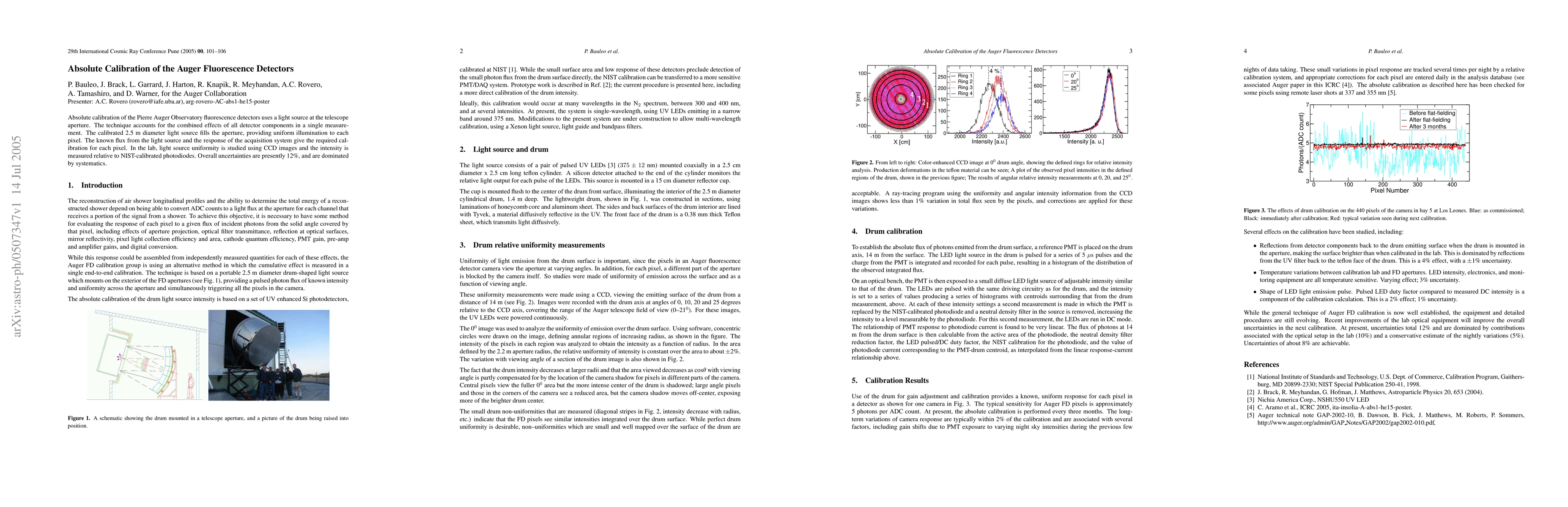 Thumbnail for Absolute Calibration of the Auger Fluorescence Detectors