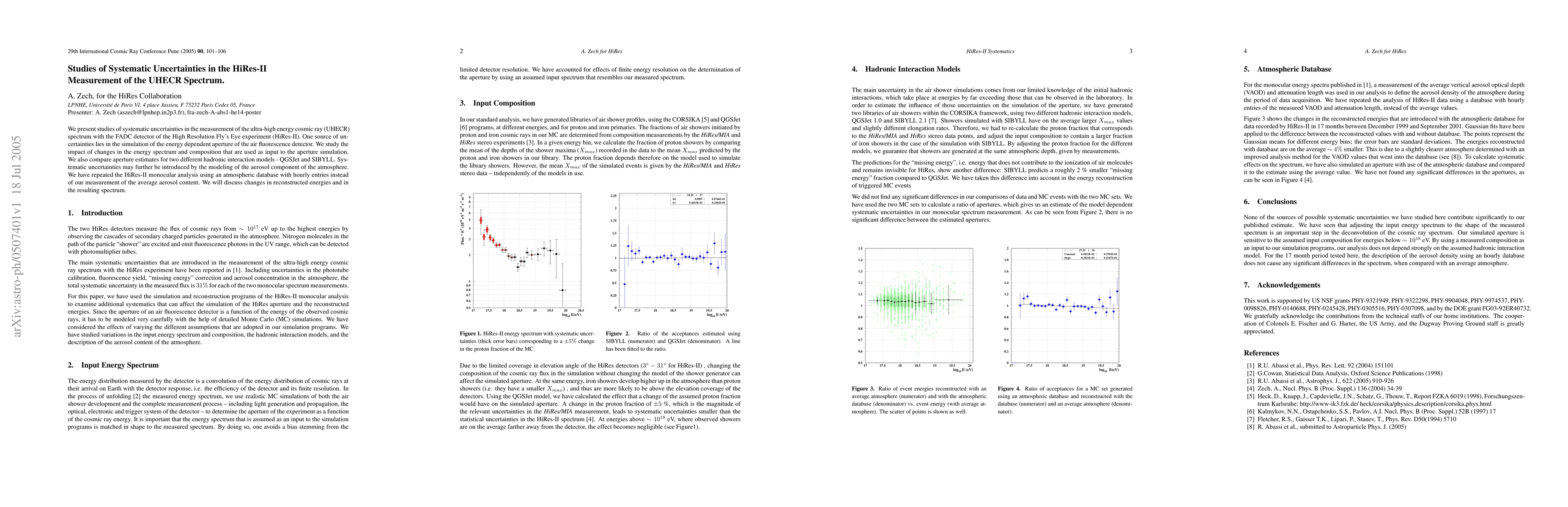 Thumbnail for Studies of Systematic Uncertainties in the HiRes-II Measurement of the
  UHECR Spectrum