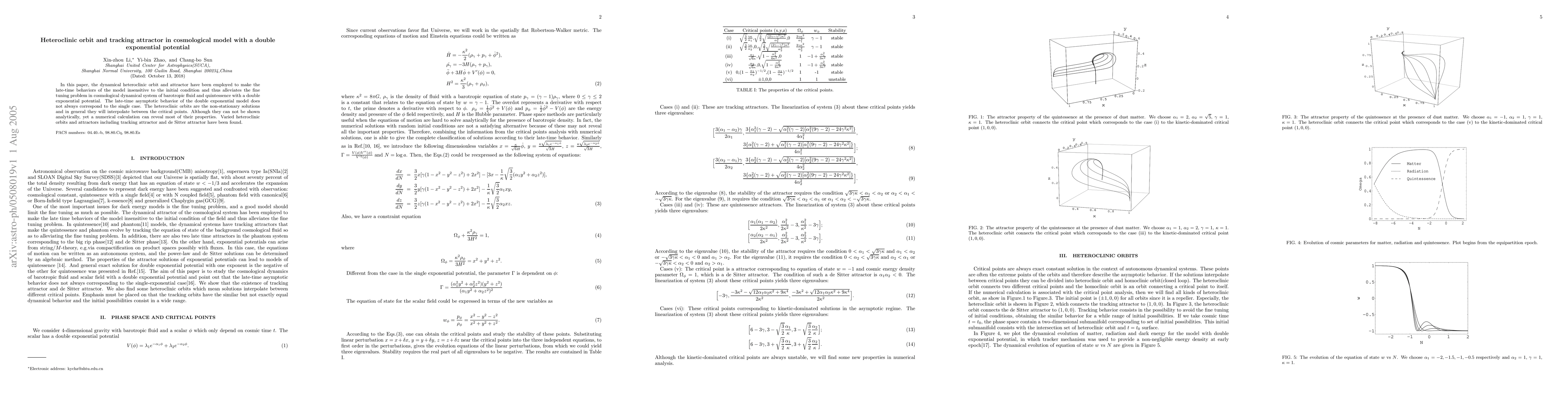 Thumbnail for Heteroclinic orbit and tracking attractor in cosmological model with a
  double exponential potential
