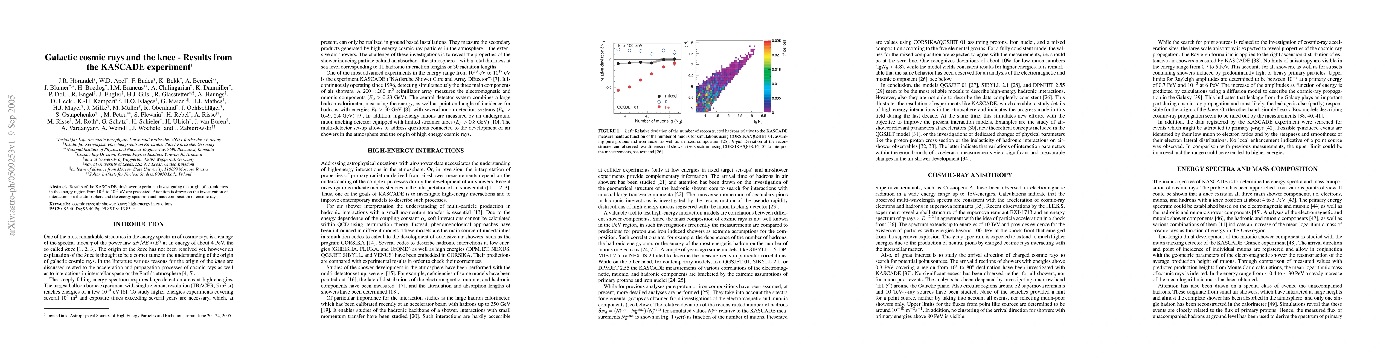 Thumbnail for Galactic cosmic rays and the knee - Results from the KASCADE experiment