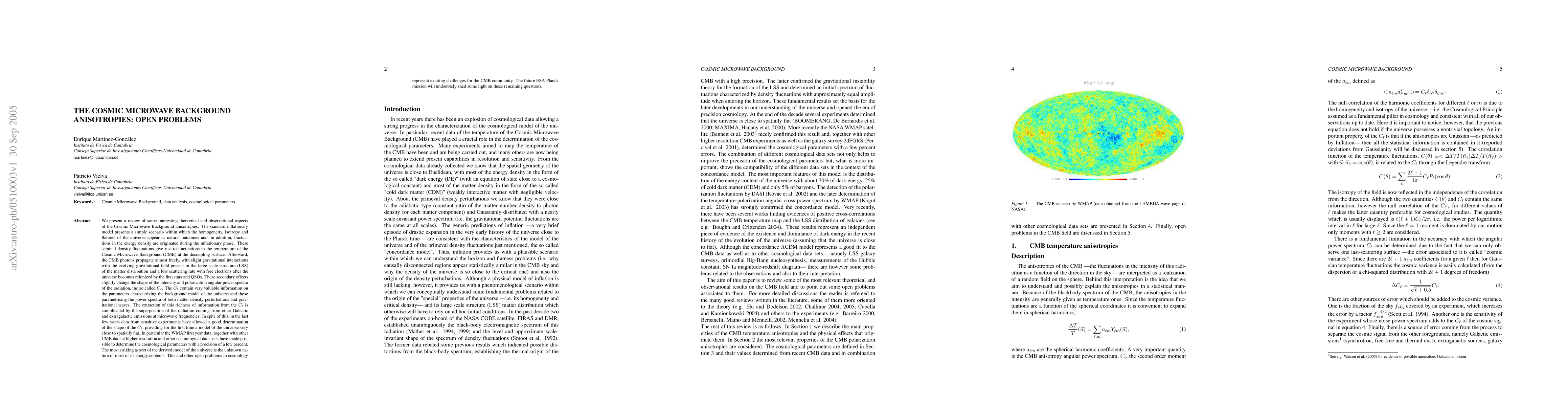 Thumbnail for The Cosmic Microwave Background anisotropies: open problems
