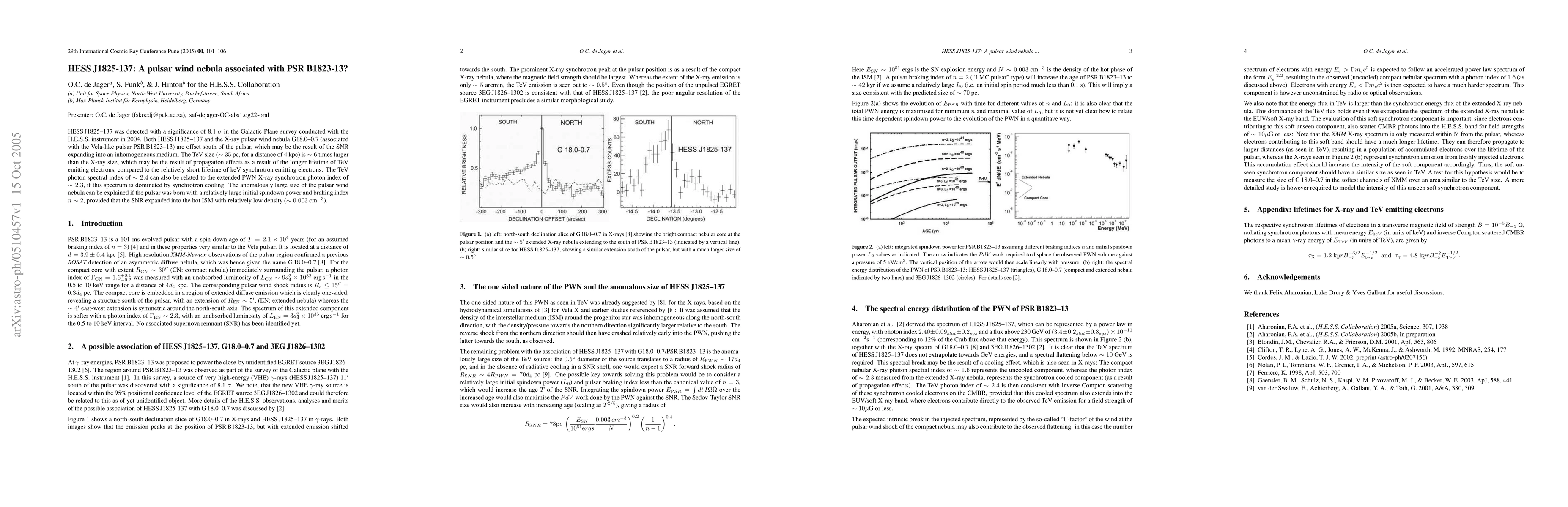 Thumbnail for HESS J1825-137: A pulsar wind nebula associated with PSR B1823-13?