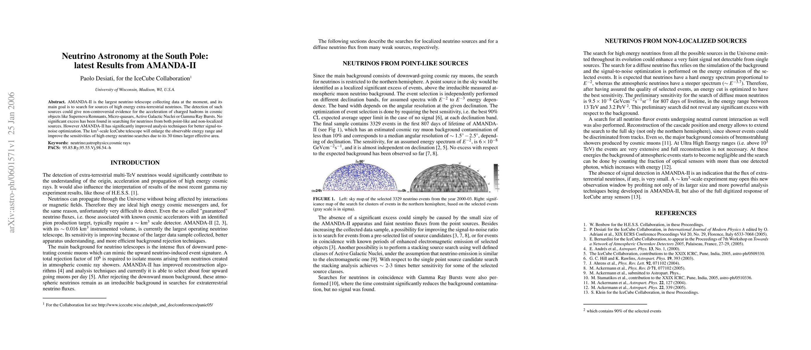 Thumbnail for Neutrino Astronomy at the South Pole: latest Results from AMANDA-II