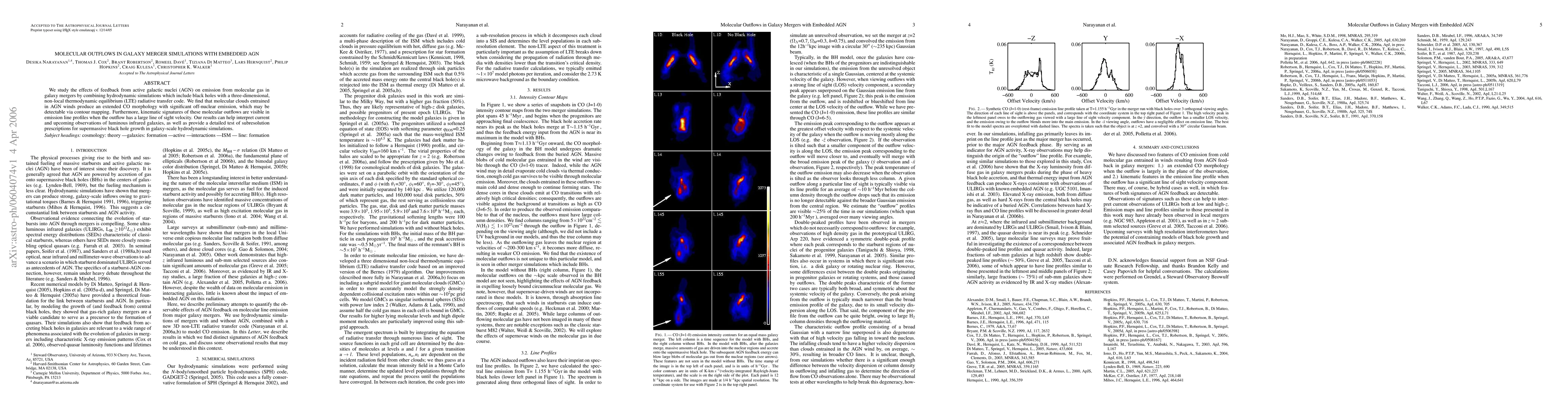 Thumbnail for Molecular Outflows in Galaxy Merger Simulations with Embedded AGN