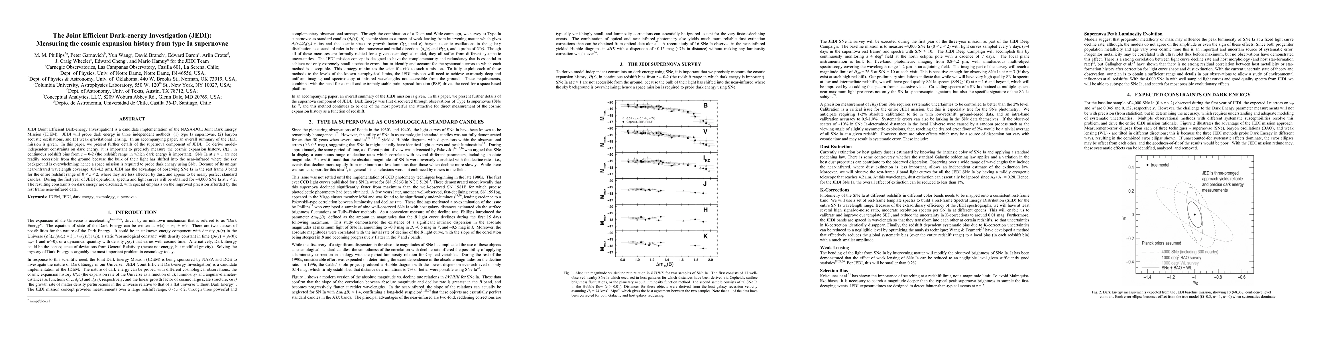 Thumbnail for The Joint Efficient Dark-energy Investigation (JEDI): Measuring the
  cosmic expansion history from type Ia supernovae