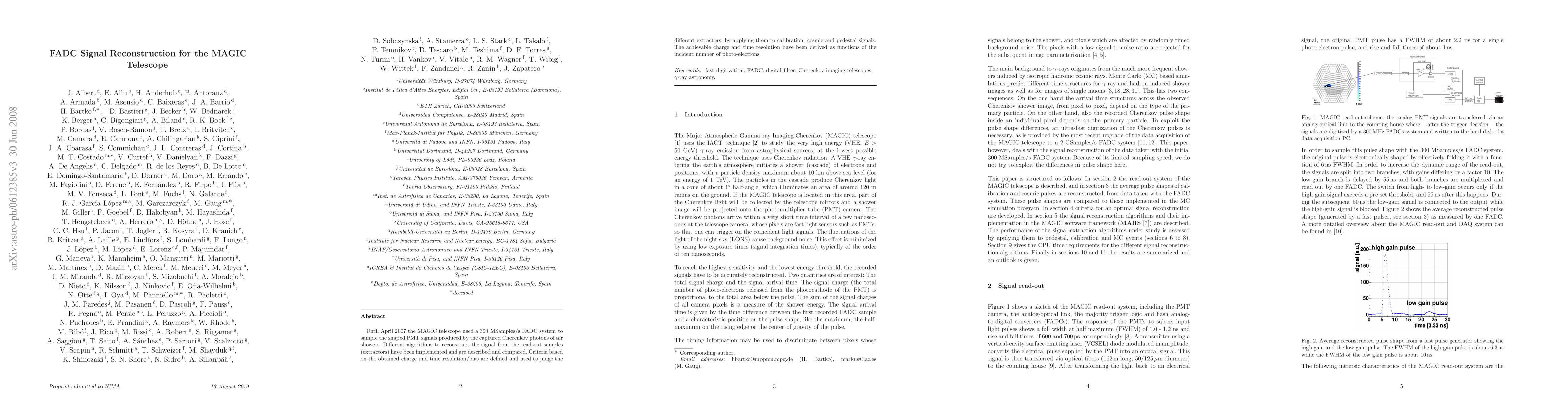 Thumbnail for Signal Reconstruction for the MAGIC Telescope