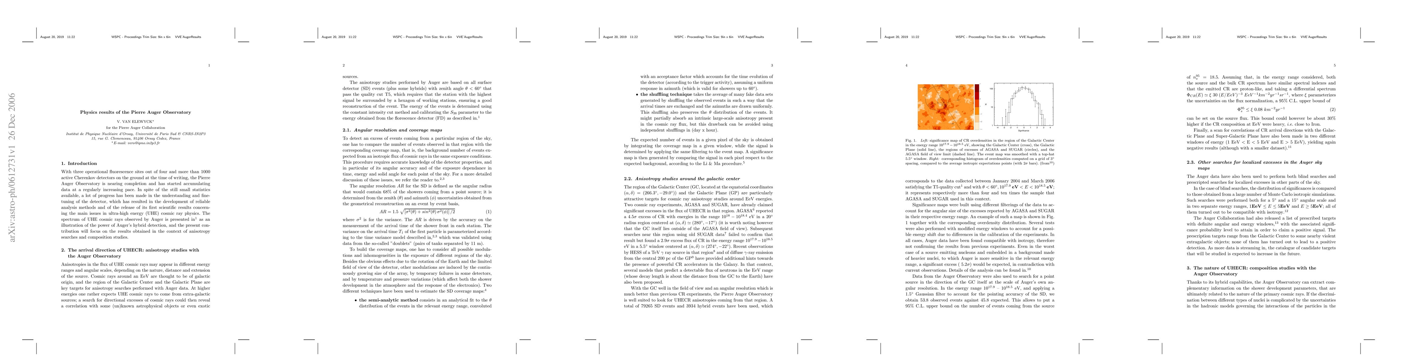 Thumbnail for Physics Results of the Pierre Auger Observatory
