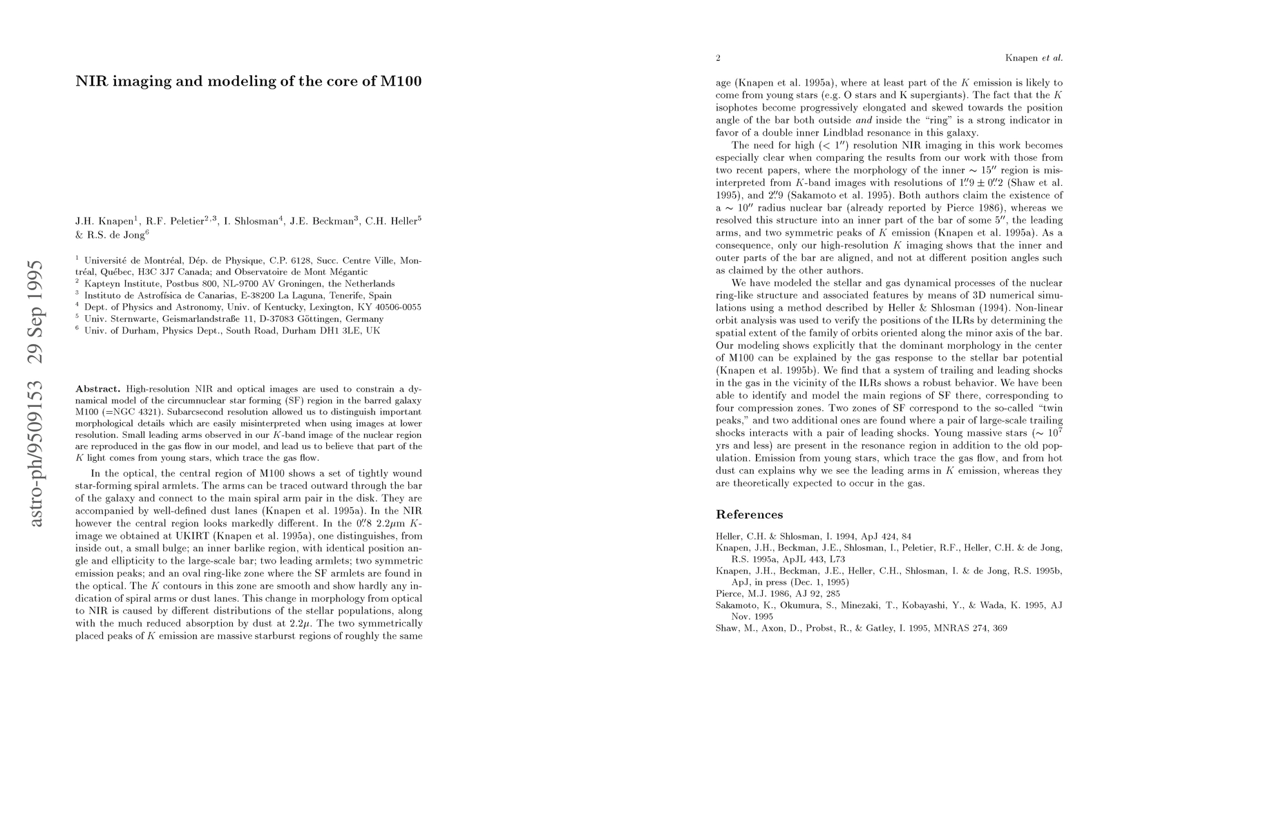Thumbnail for NIR imaging and modeling of the core of M100