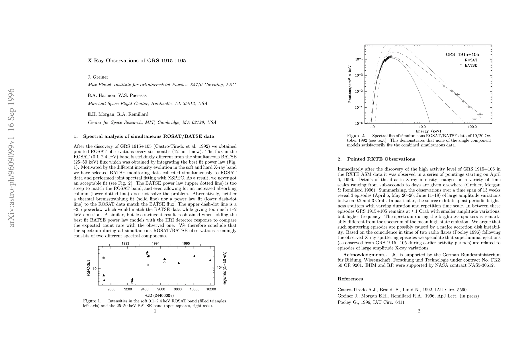 Thumbnail for X-Ray Observations of GRS 1915+105