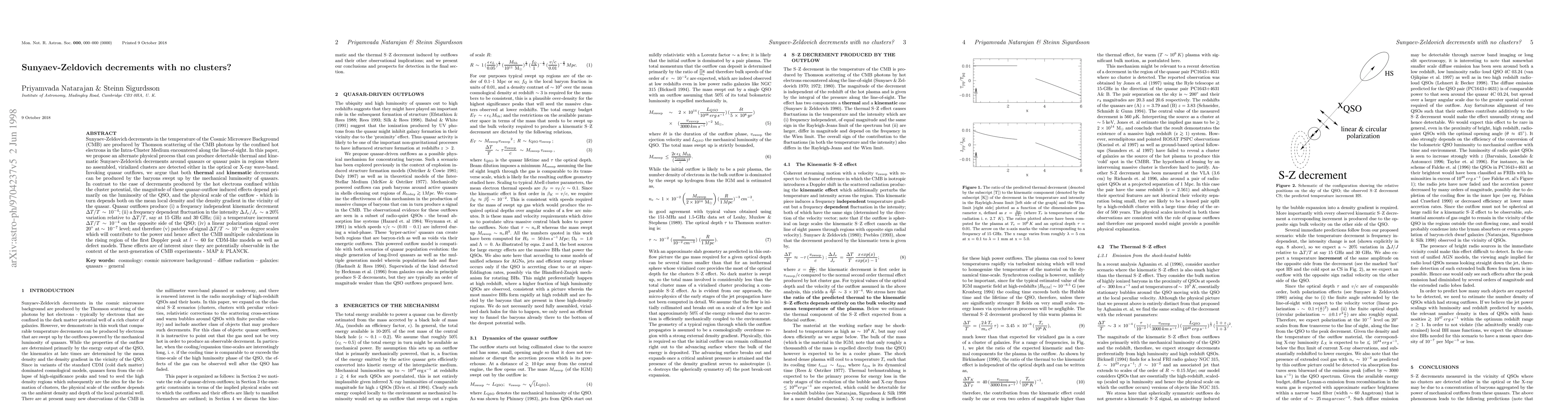 Thumbnail for Sunyaev-Zeldovich decrements with no clusters?