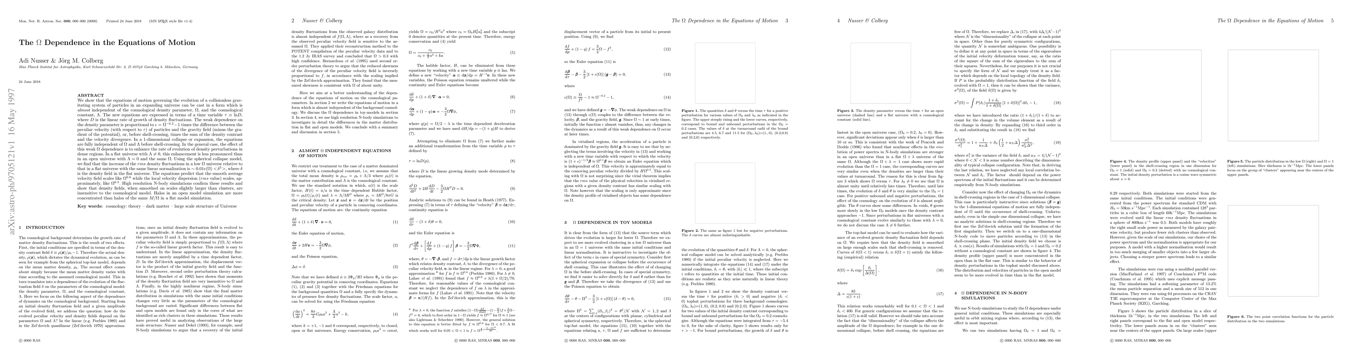 Thumbnail for The $\Omega$ Dependence in the Equations of Motion
