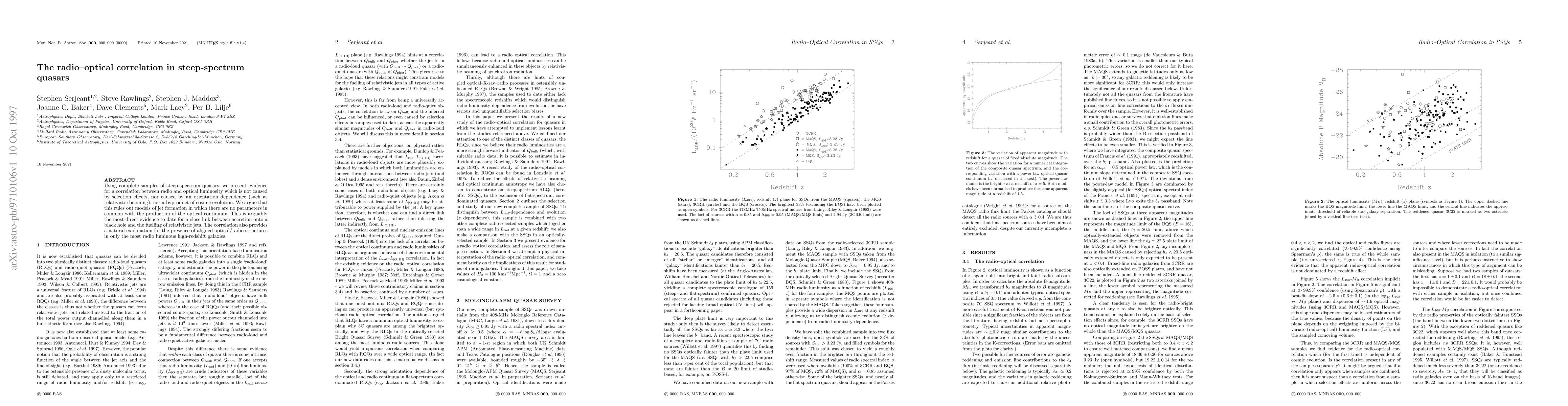 Thumbnail for The Radio-Optical Correlation in Steep-Spectrum Quasars