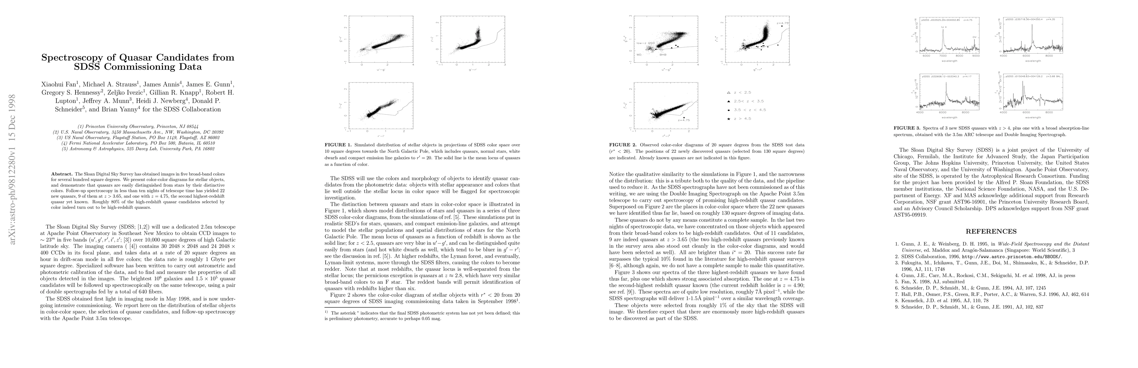 Thumbnail for Spectroscopy of Quasar Candidates from SDSS Commissioning Data