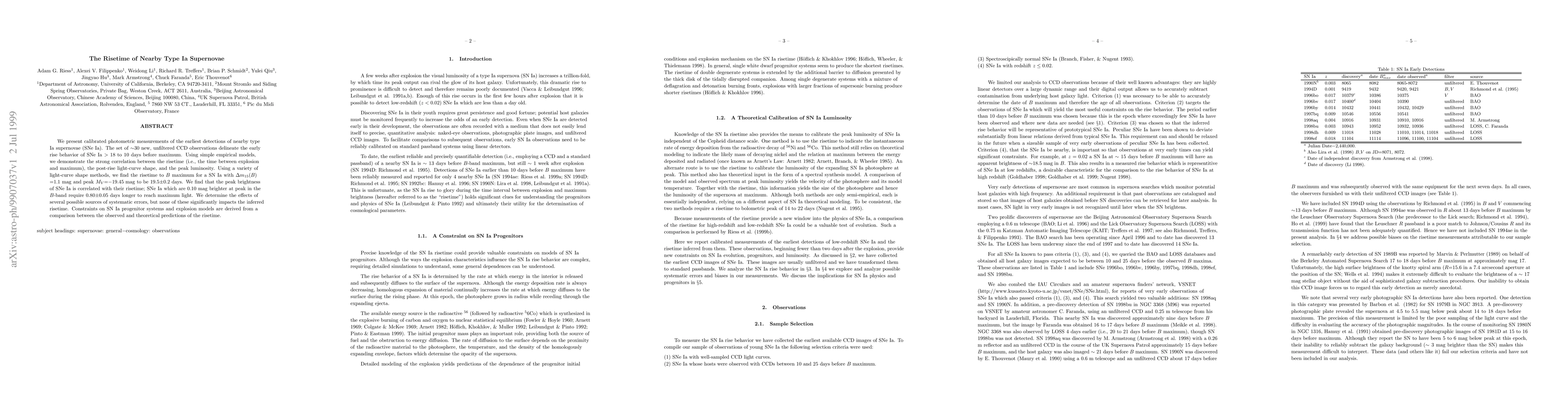 Thumbnail for The Risetime of Nearby Type Ia Supernovae