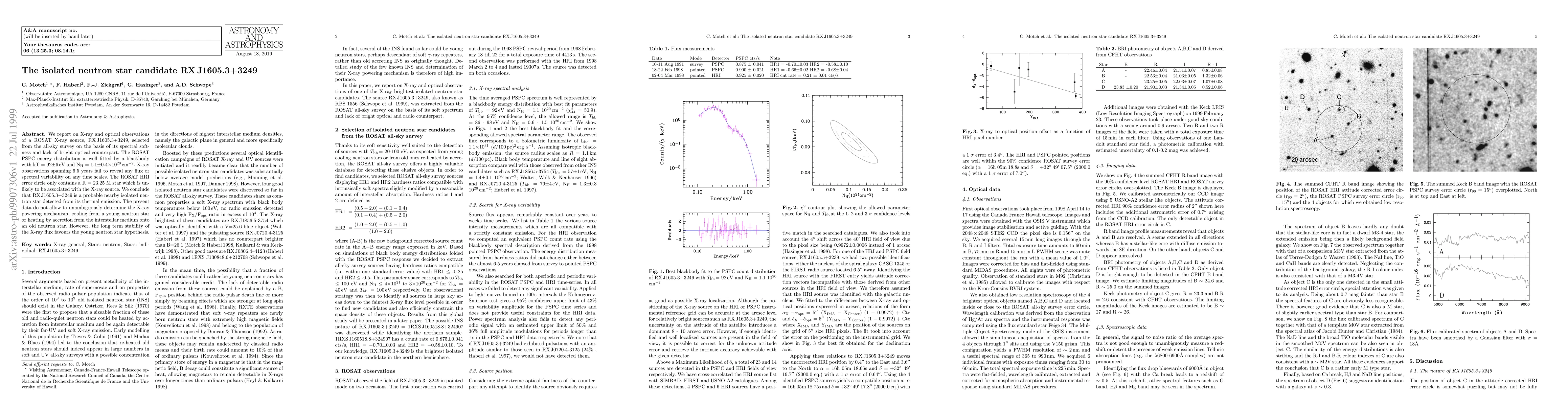 Thumbnail for The isolated neutron star candidate RX J1605.3+3249