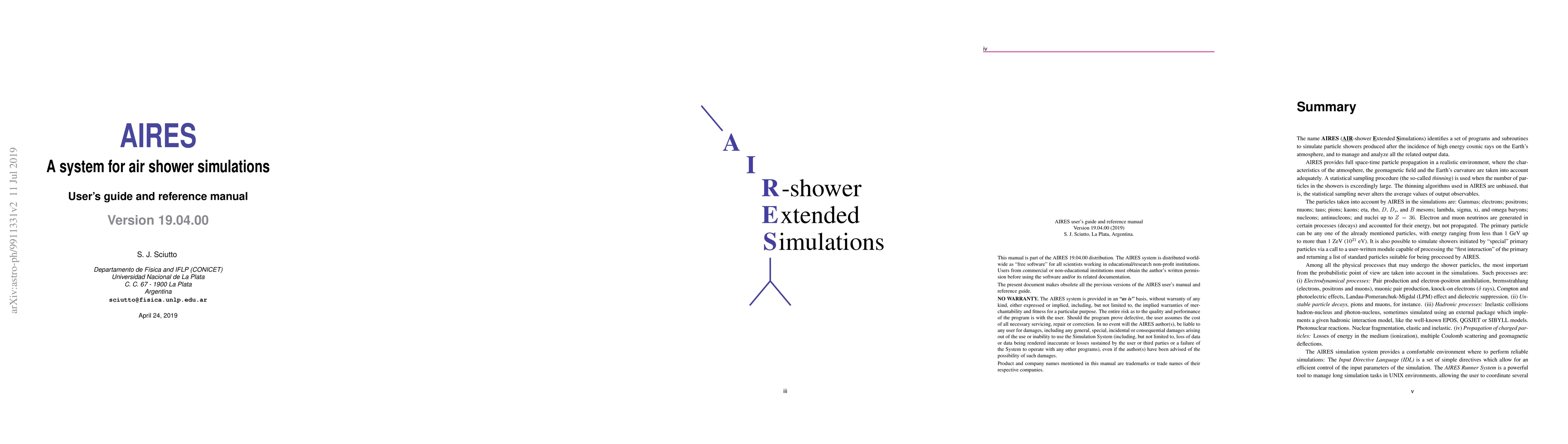 Thumbnail for AIRES: A system for air shower simulations