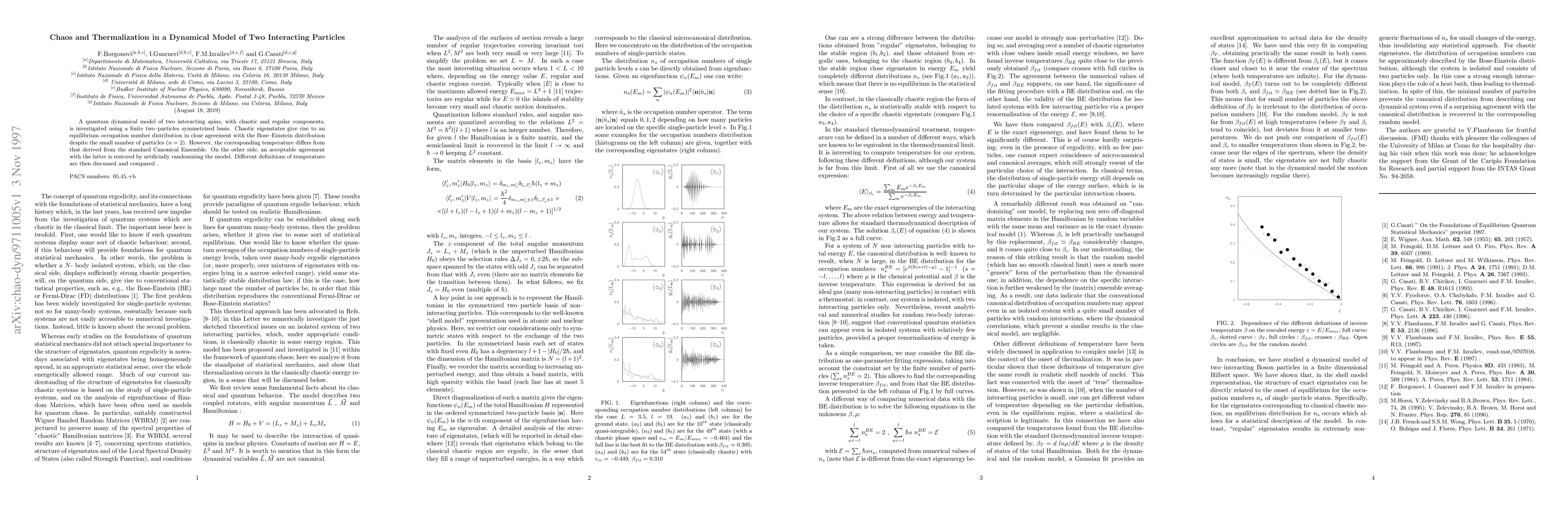 Thumbnail for Chaos and Thermalization in a Dynamical Model of Two Interacting
  Particles
