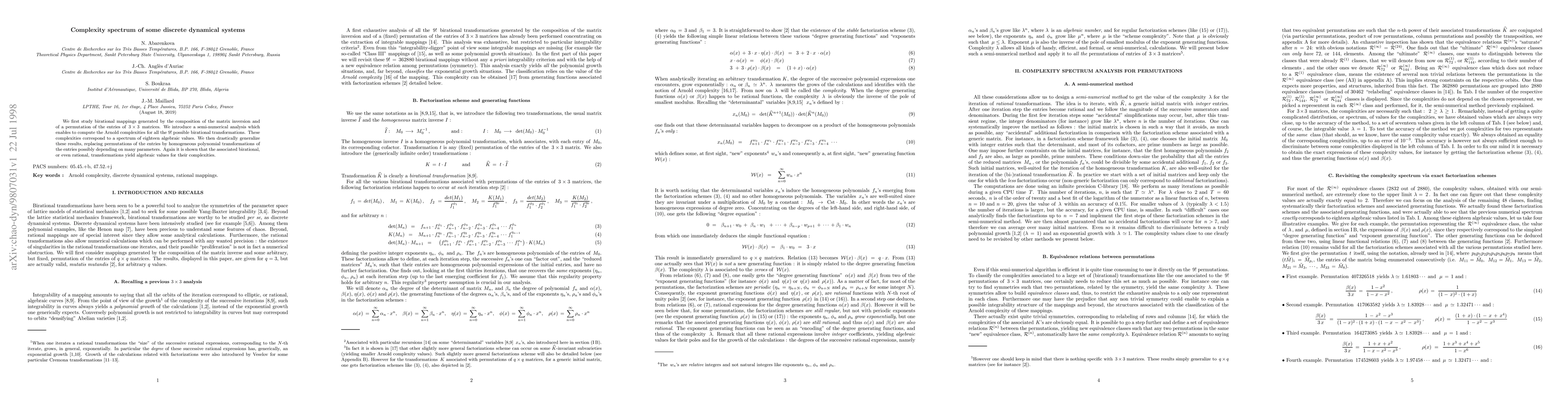 Thumbnail for Complexity spectrum of some discrete dynamical systems