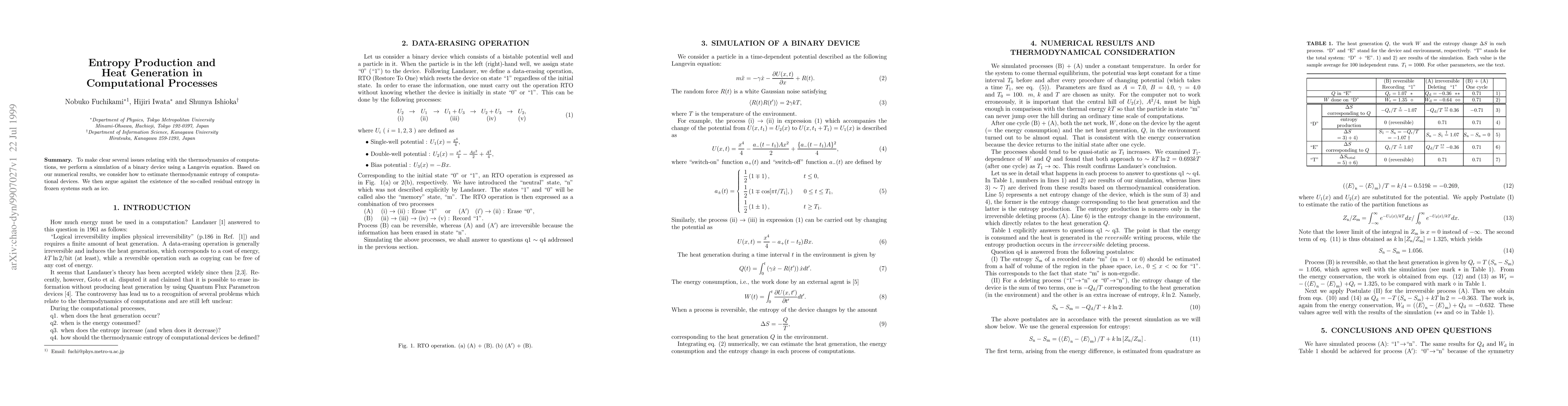Thumbnail for Entropy Production and Heat Generation in Computational Processes