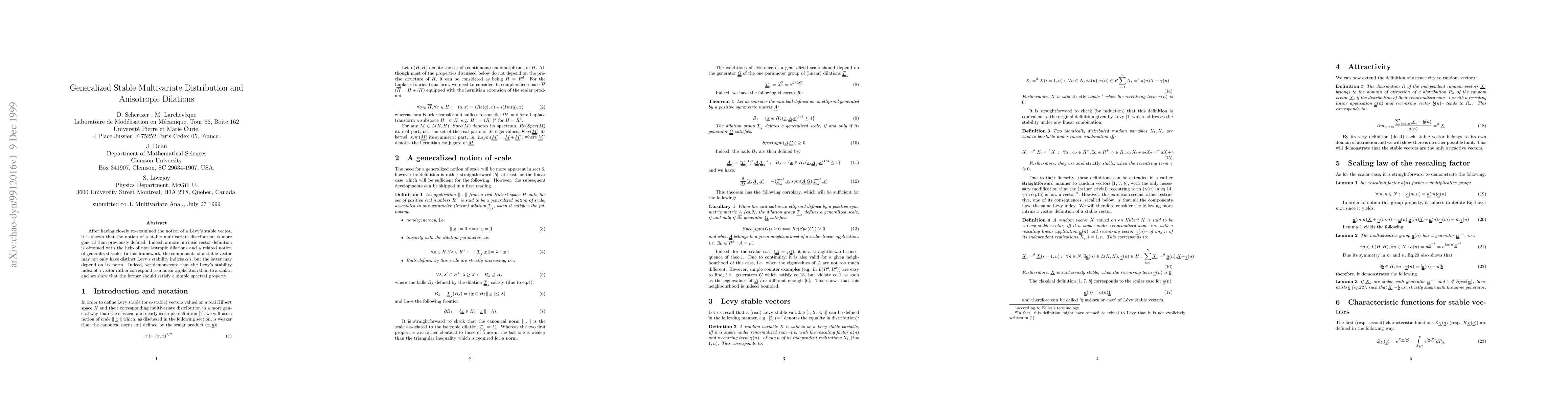 Thumbnail for Generalized Stable Multivariate Distribution and Anisotropic Dilations
